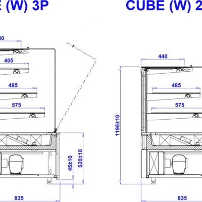 Vitrina frigorifica cofetarii CUBE - Frigosztufi