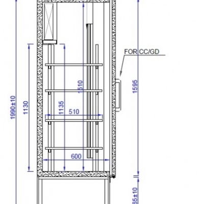 Vitrina verticala cu usi sticla Batante Seria CC  - Frigosztufi