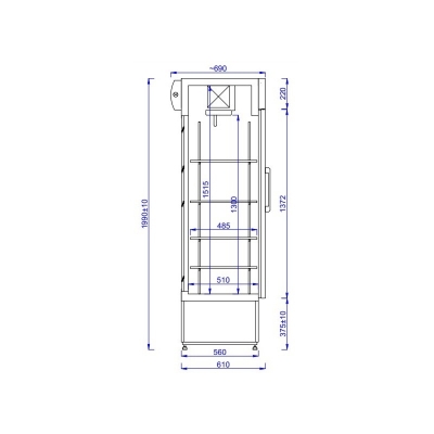 Vitrina verticala cu usa sticla CC65GD+ - Frigosztufi